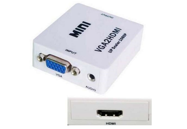 Перехідник, конвертер, адаптер VGA в HDMI + аудіо з додатковим живленням.